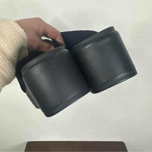 Bebe Size 9 Y2K 90s Black Slinky Platform Stretch Slide Sandals - Picture 10 of 11